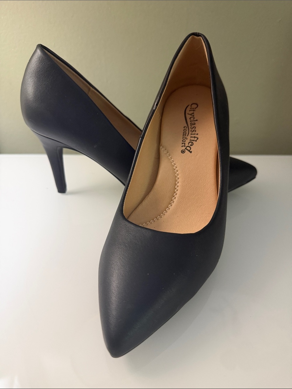Cityclassified Comfort Black Pointed Toe Pumps